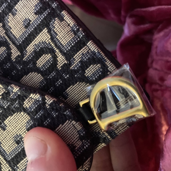 CHRISTIAN DIOR Saddle Flap Jacquard Canvas Card Holder Beige - Picture 4 of 7